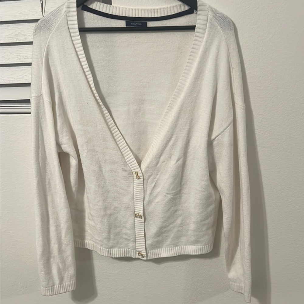 White Cardigan Sweater